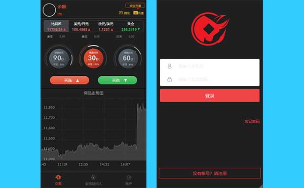 最新全新界面微交易系统微盘时间盘风控版源码 内附安装说明