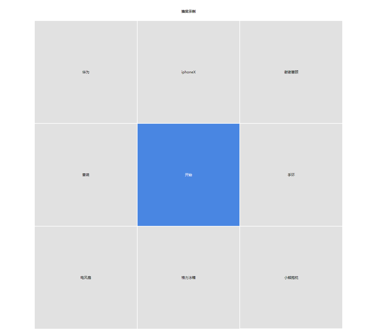 jQuery实现的九宫格抽奖
