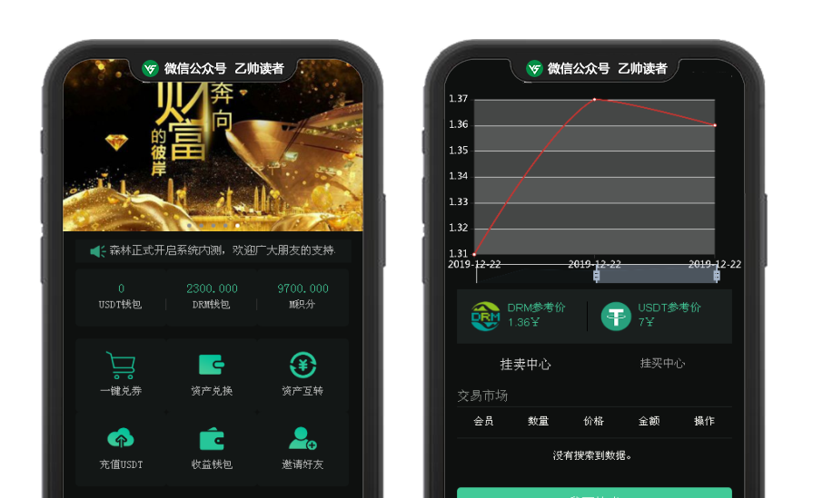 【运营版DRM森林区块商城源码】种树区块系统带交易中心/直推系统/在线挖矿/金融投资理财