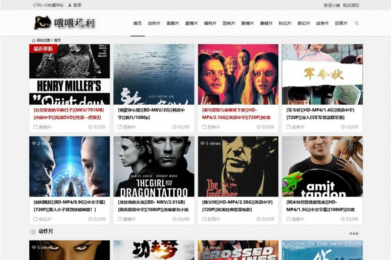 WordPress主题 BT电影资源BT种子自动采集网站源码+带手机端