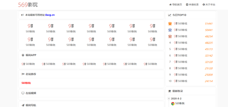 最新PHP五九福利导航网站源码 福利导航整站模板+简单配置就可用