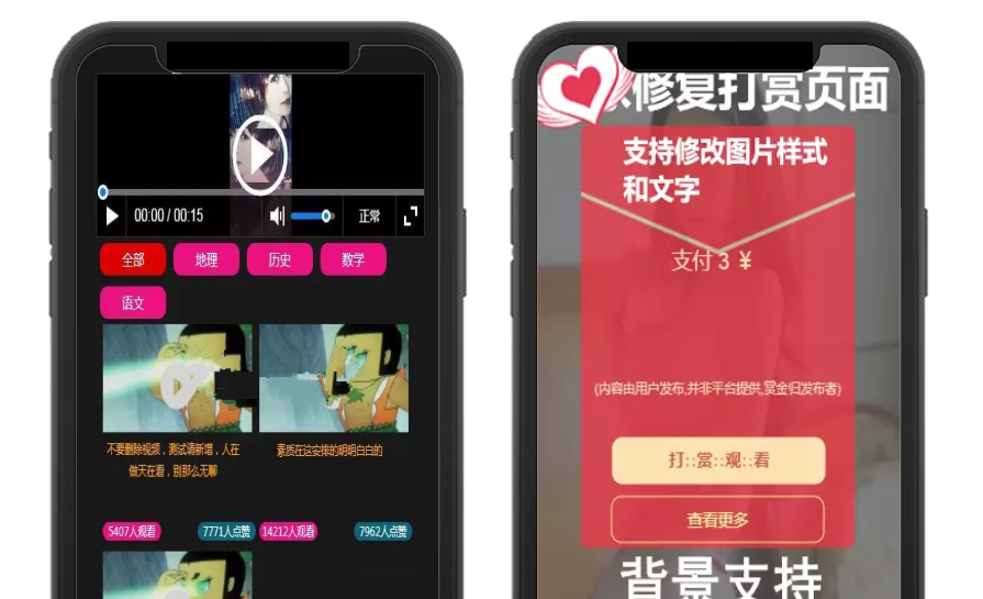 2020二开在线视频诺诺打赏VIP付费看视频源码/带试看+已对接支付+代理平台+安装教程