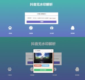 PHP抖音在线去水印解析网站源码