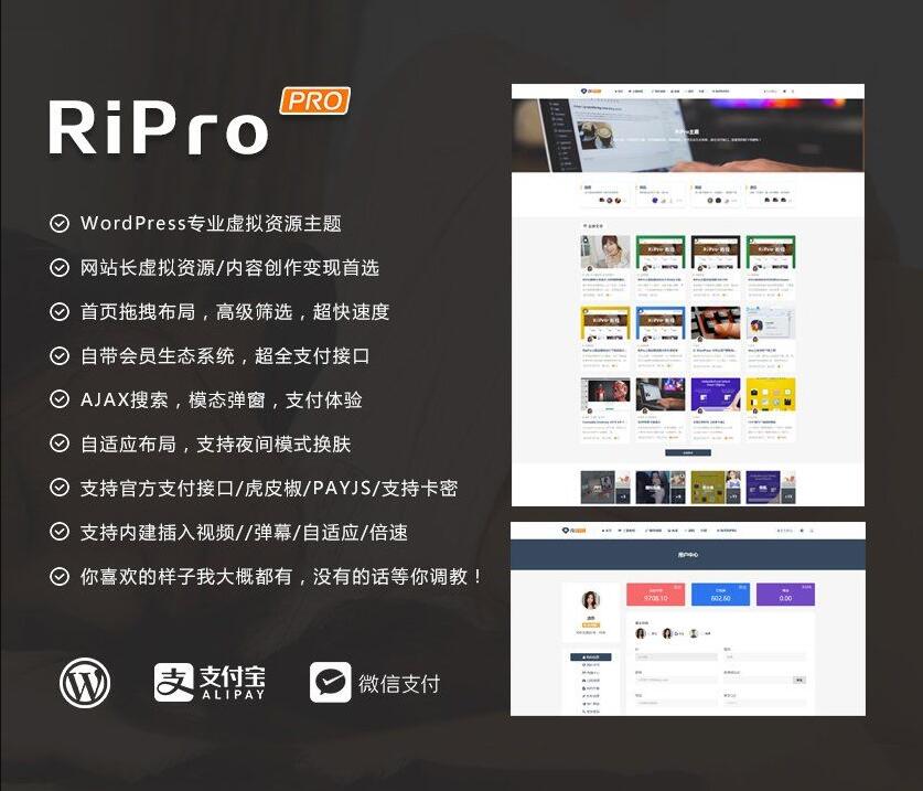 亲测WordPress主题RiPro v8.6 无限制版源码
